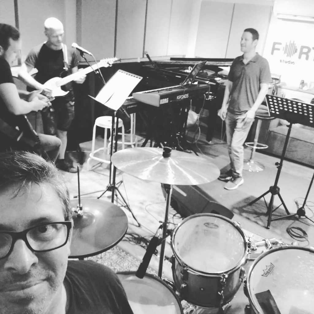 Guy drums rehersal with ronen doron